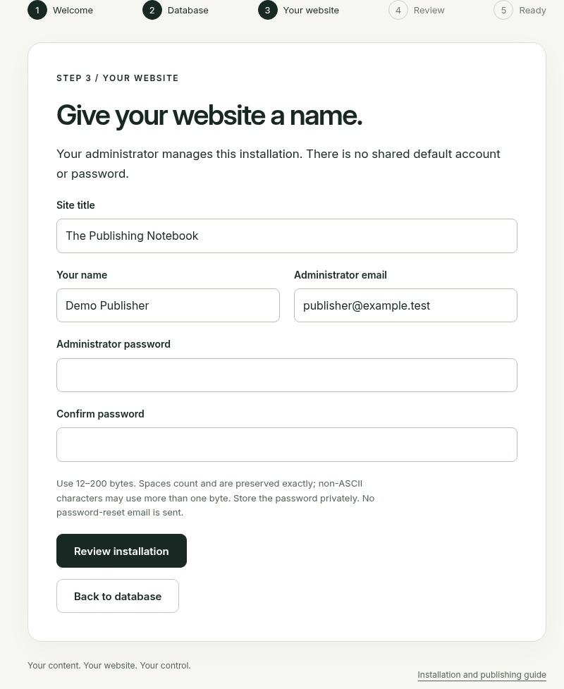 Actual desktop setup: 03 / Your website
