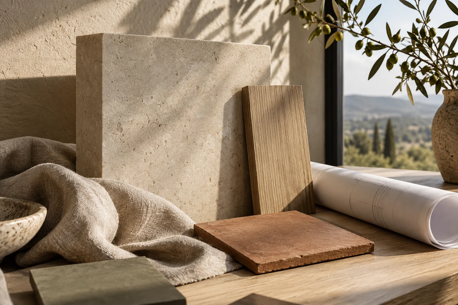 Buildme material palette and natural textures