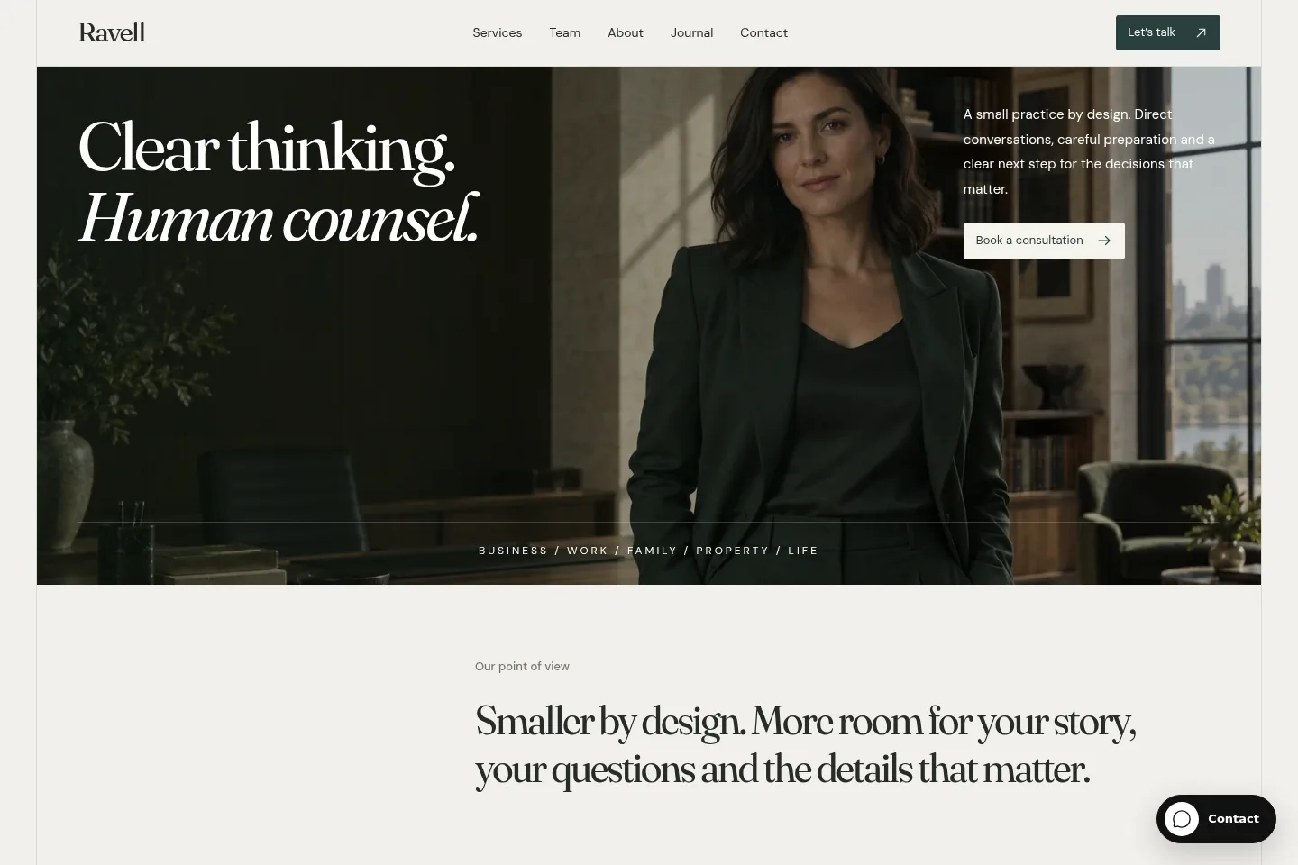 Ravell Designlof template shown as a responsive website starting point